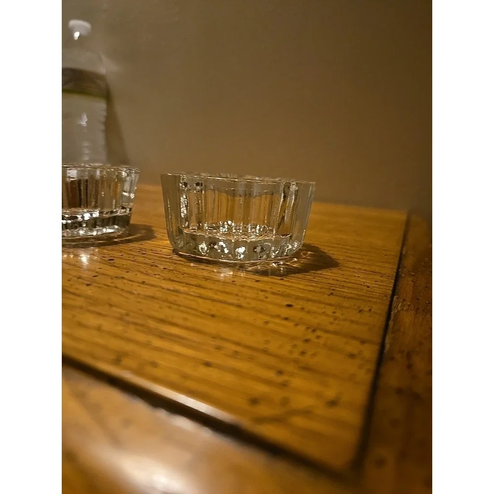 vintage glass salt cellars-Set of‎ 2